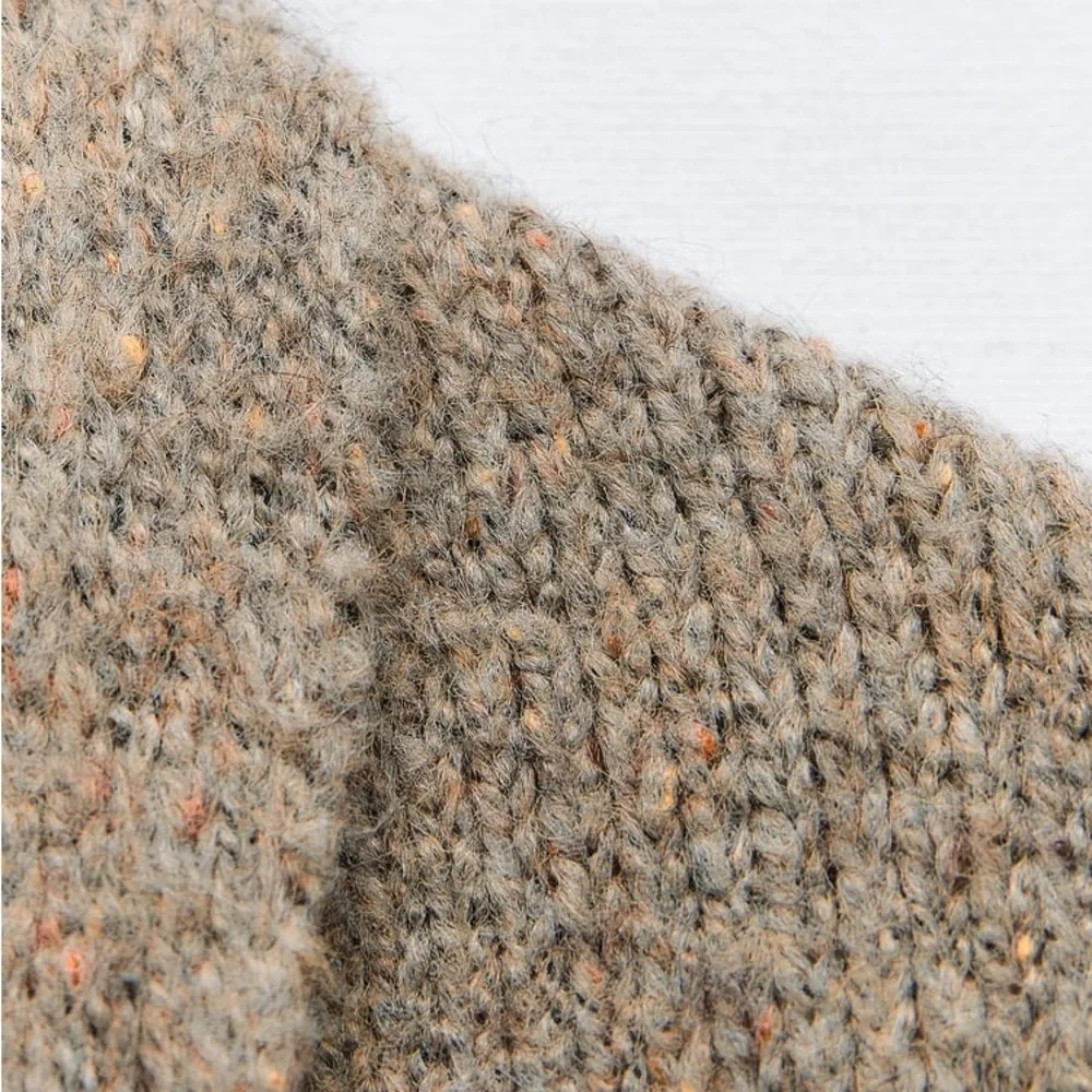 Zara Beige Rib Knit Coat - Picture 3 of 12